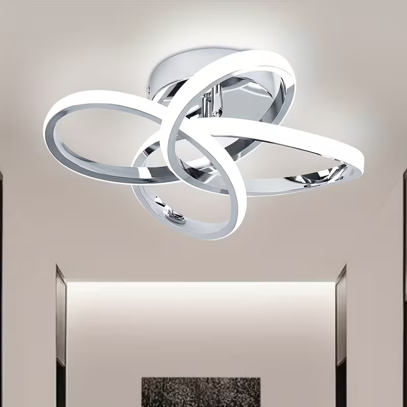 Dönence Gri Modern Ultra Power Beyaz Ledli Plafonyer Tekli Ledli Avize