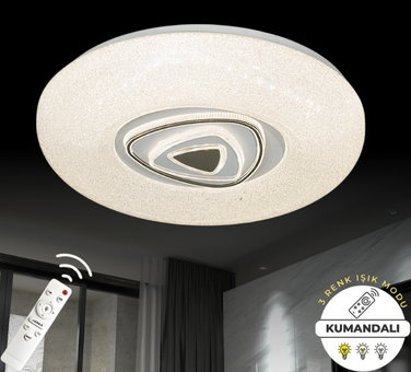 Bermuda Krom Uzaktan Kumandalı 3 Renk 40 cm Led Avize