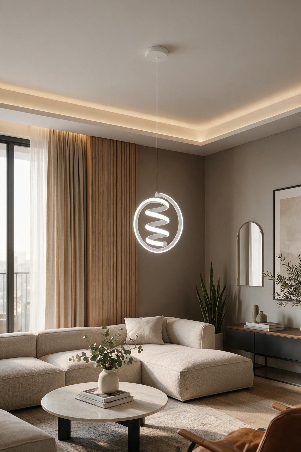 Venita Beyaz Tekli Sarkıt Led Beyaz Işık Ultra Ledli Salon Mutfak Oda Hol Ledli Avize