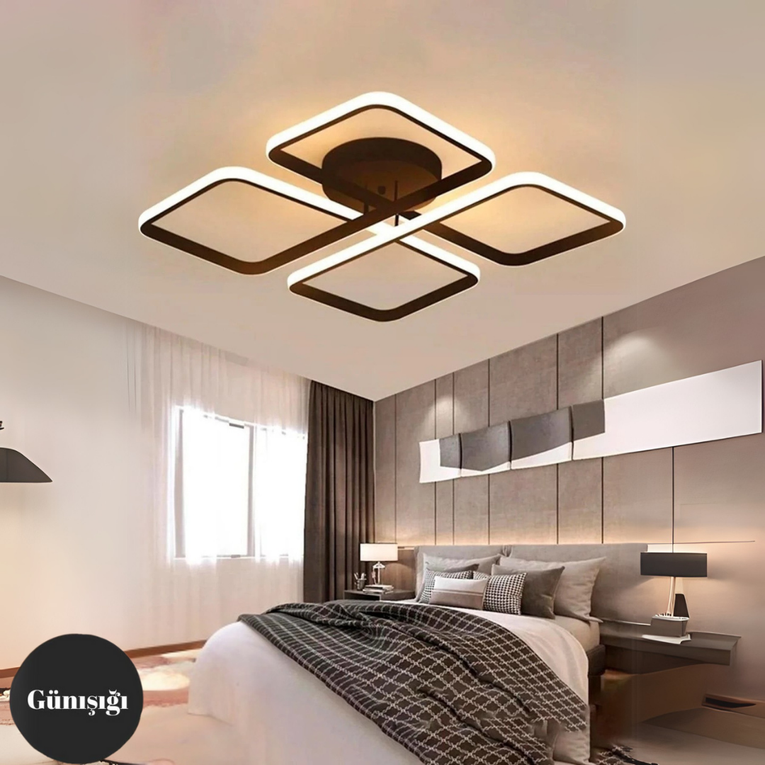 Novem Siyah Plafonyer Ultra Süper Günışığı Ledli Avize