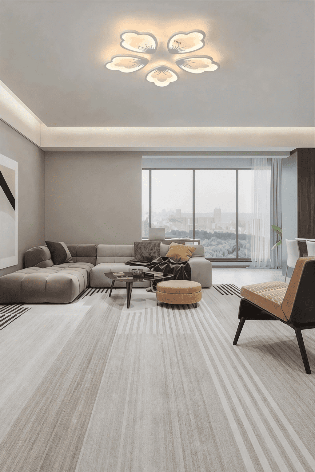 MS17005-5 Beyaz Plafonyer Lüks Modern 5'Lİ Günışığı Ledli Avize