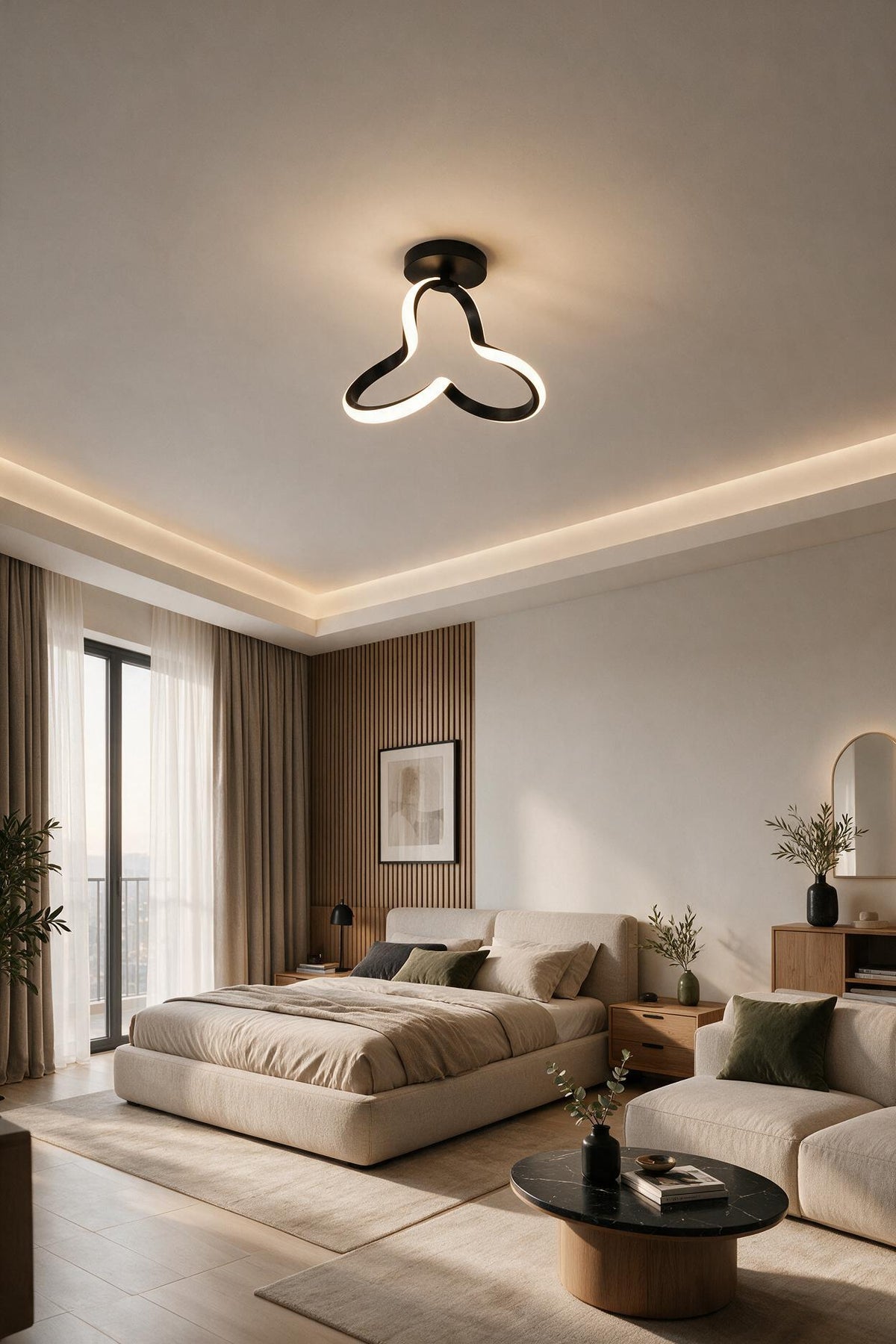 Clover Siyah Tekli Plafonyer Led Beyaz Ultra Ledli Salon Mutfak Oda Hol Ledli Avize