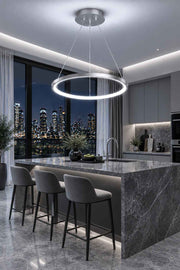 Ringa Krom Gri Beyaz Işık Modern Tasarım Led Avize