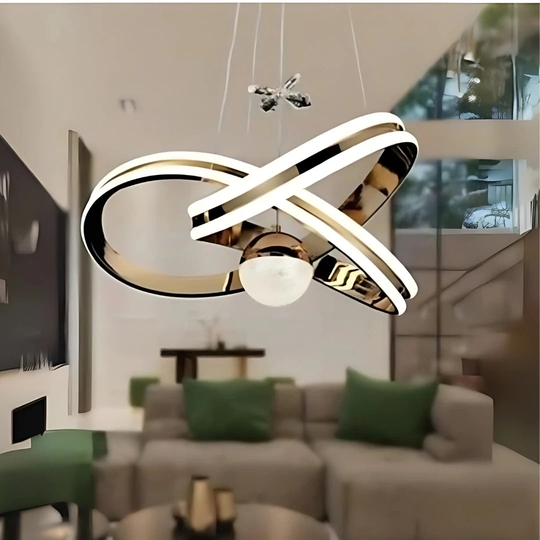 Bella Gold 3 Renk Ledli Modern Özel Tasarım Sarkıt Ledli Avize Salon Avizesi