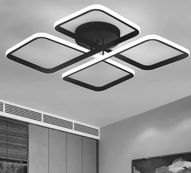 Riva Siyah 3 Renk Plafonyer 60 cm Led Avize