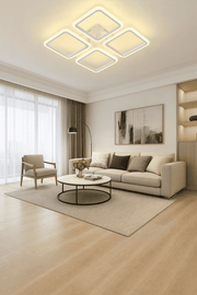 MS73005-4 Modern 3 Renk Ledli  Beyaz Plafonyer Lüks Modern 4'lü Ledli Avize