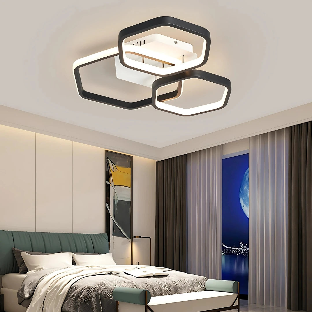 Alize Mimari Tasarım 3'Lü 3 Renk Ledli Plafonyer Modern Ledli Avize Led Avize