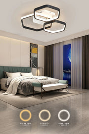 Alize Mimari Tasarım 3'Lü 3 Renk Ledli Plafonyer Modern Ledli Avize Led Avize