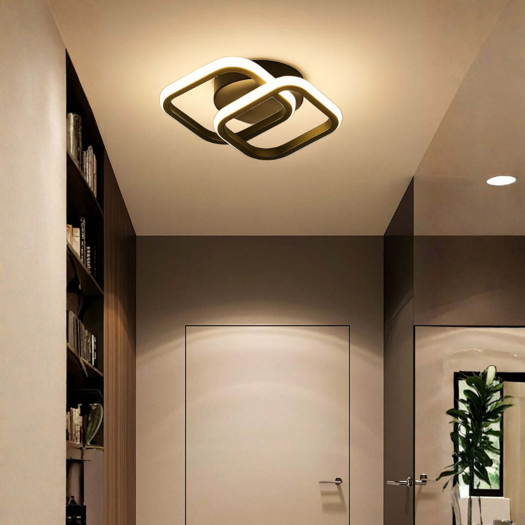 Tokyo Siyah Kare Beyaz Ledli Avize Tky-s-b-01