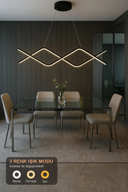 Cameron Mimari Tasarım 3 Renk Ledli Sarkık Modern Ledli Avize -80 cm