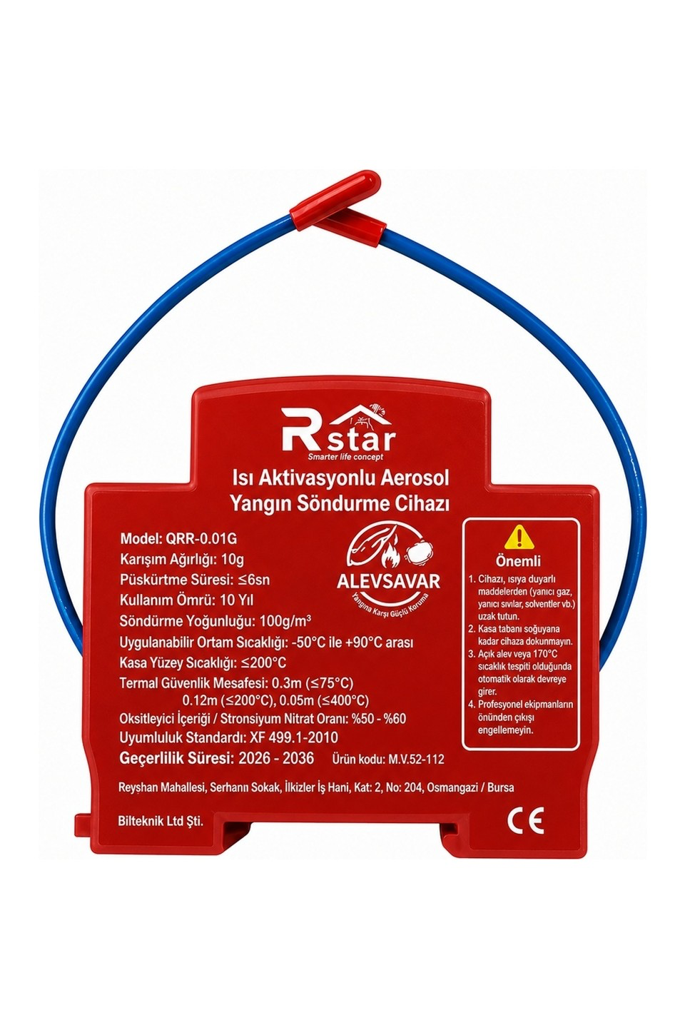 Elektrik Panosu Aerosol Otomatik Yangın Söndürme Cihazı