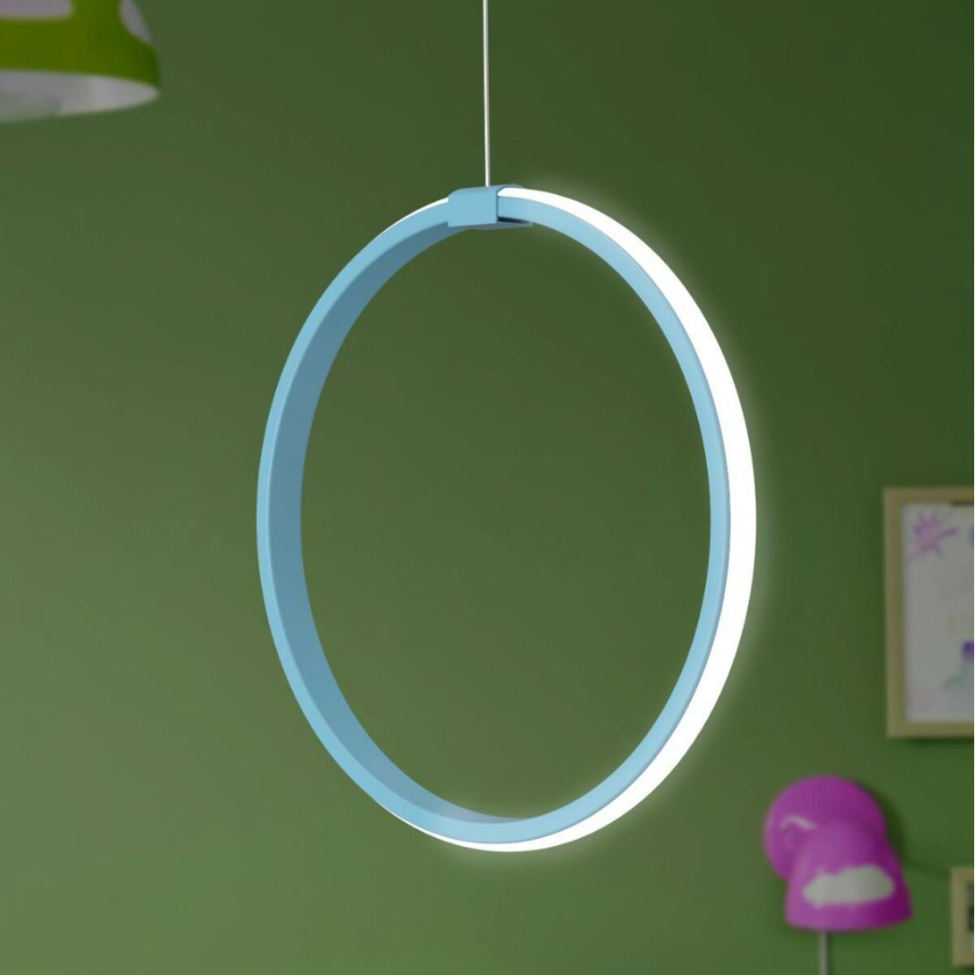 Rings Mavi Tekli Sarkıt Led Beyaz Işık Ultra Ledli Salon Mutfak Oda Hol Ledli Avize