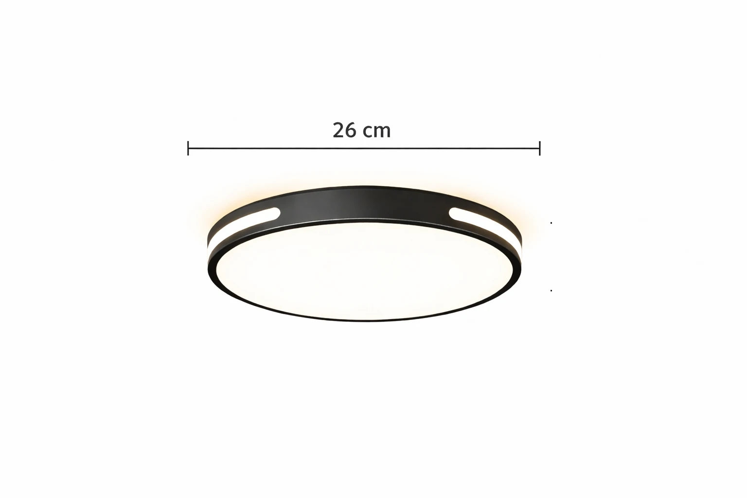 Vista Modern Siyah  26'Lık  Plafonyer 3 Renk Ledli Hol Antre Koridor Banyo Balkon Avizesi Ledli Avize Armatür - Çap 26 cm