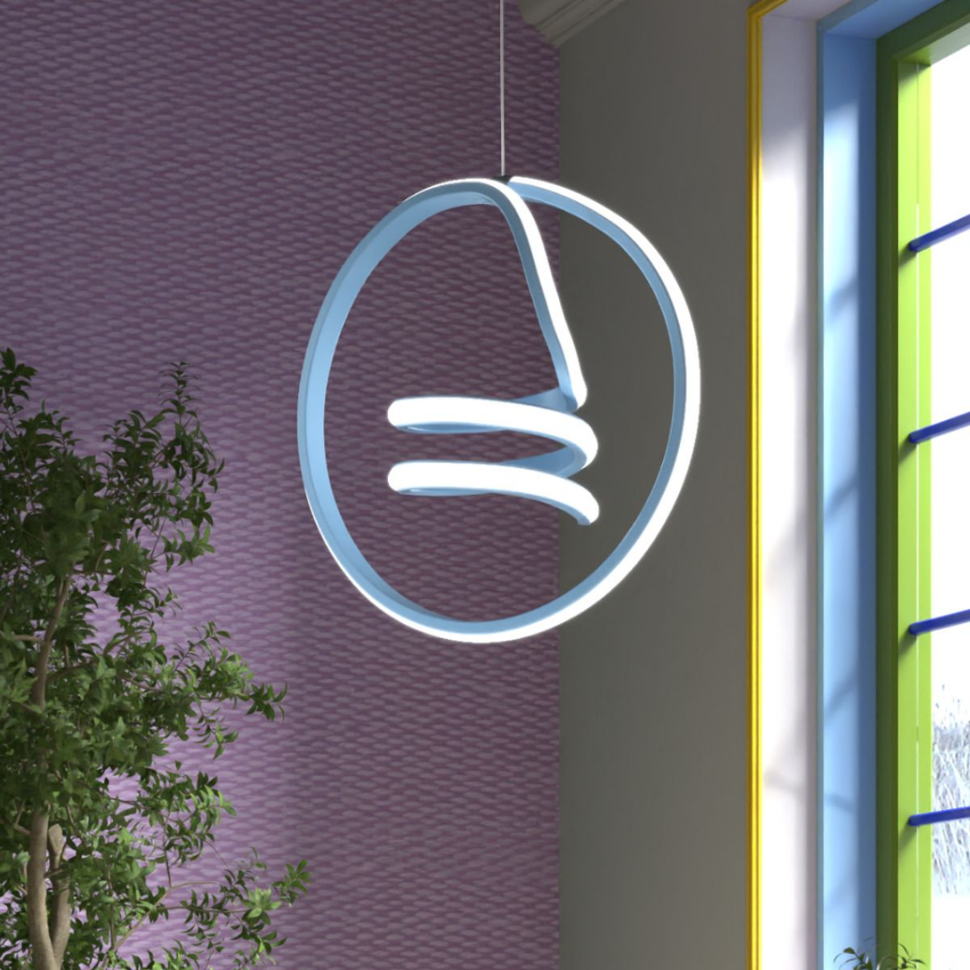 Venita Mavi Tekli Sarkıt Led Beyaz Işık Ultra Ledli Salon Mutfak Oda Hol Ledli Avize