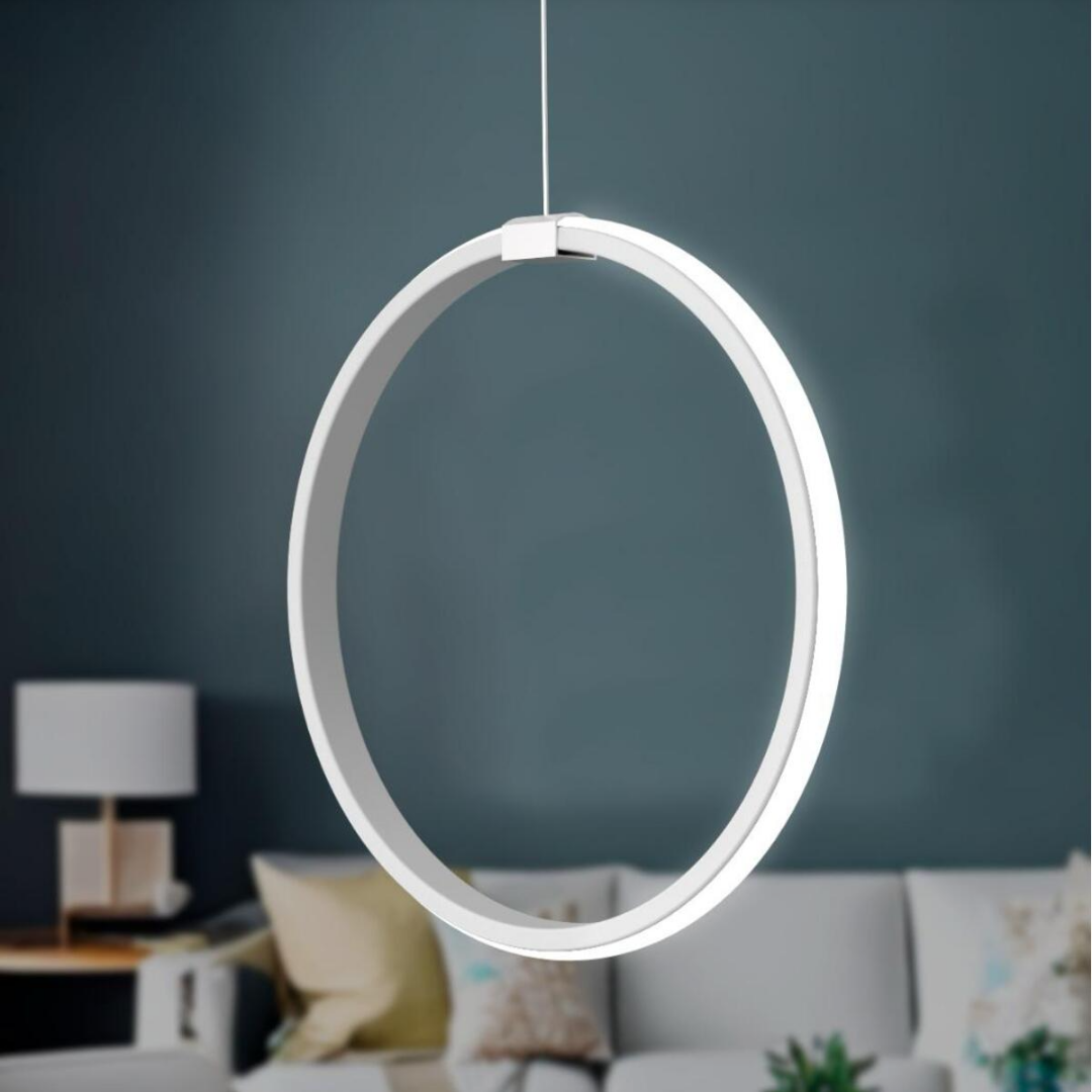 Rings Beyaz Tekli Sarkıt Led Günışığı Ultra Ledli Salon Mutfak Oda Hol Ledli Avize