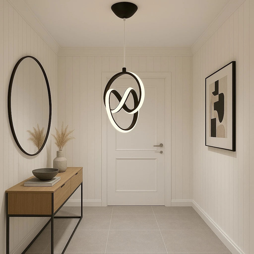 Trend Siyah Modern Power Beyaz Ledli Avize