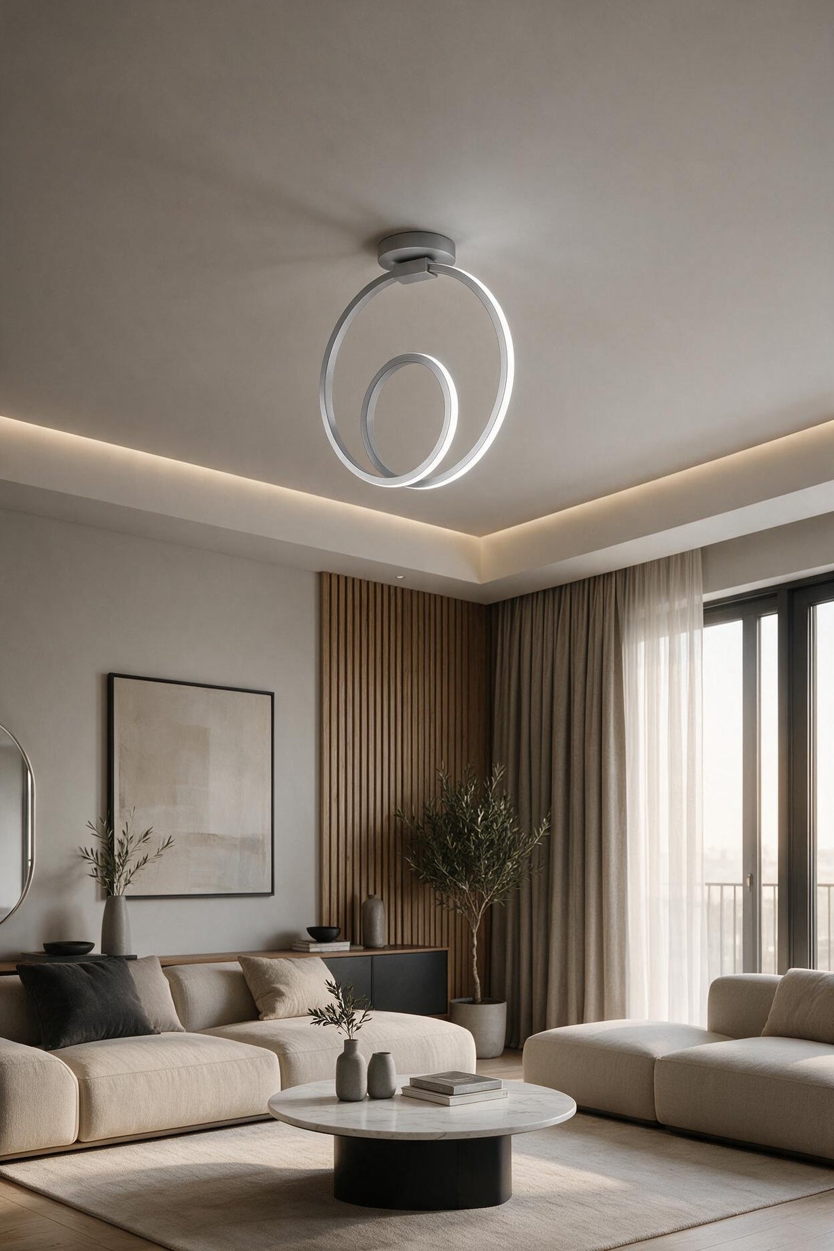 Orjin Gri Tekli Plafonyer Led Beyaz Işık Ultra Ledli Salon Mutfak Oda Hol Ledli Avize