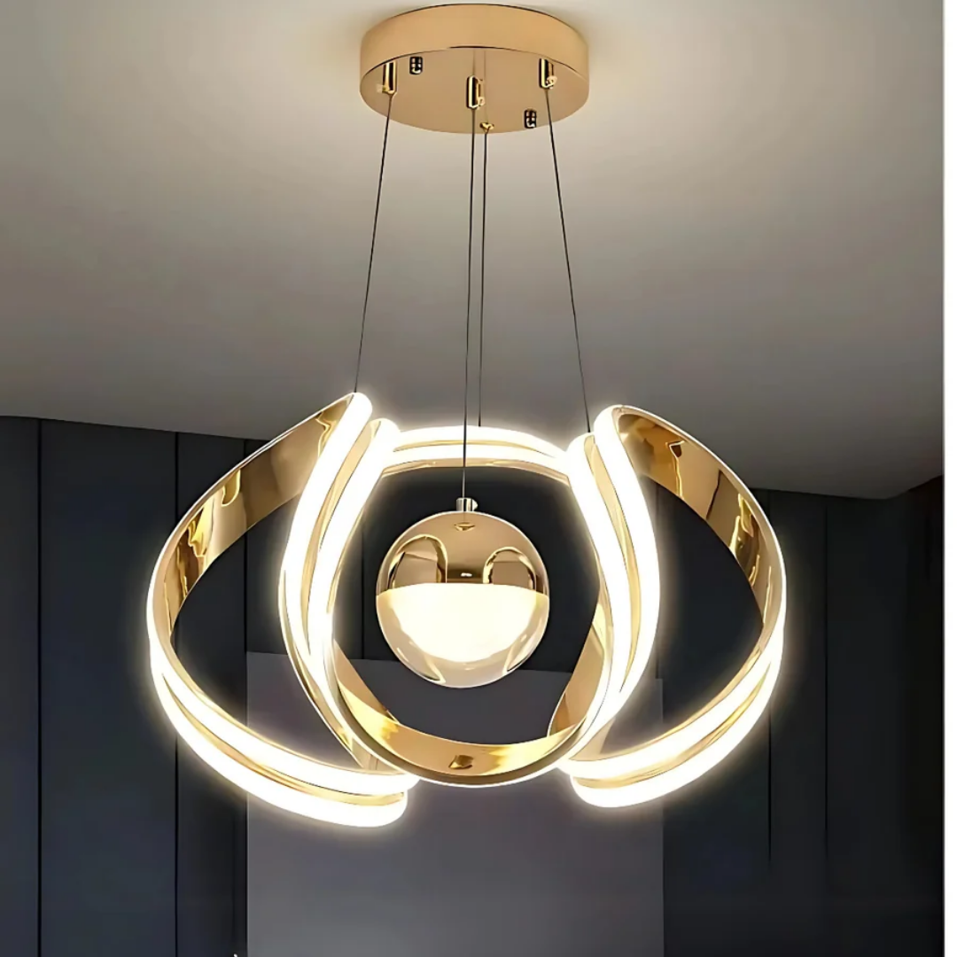 Legna Gold 3 Renk Ledli Modern Özel Tasarım Sarkıt Led Avize