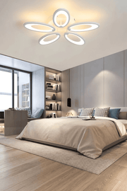 MS31005-5  Modern 3 Renk Ledli Plafonyer Beyaz Lüks 5'Lİ Ledli Avize