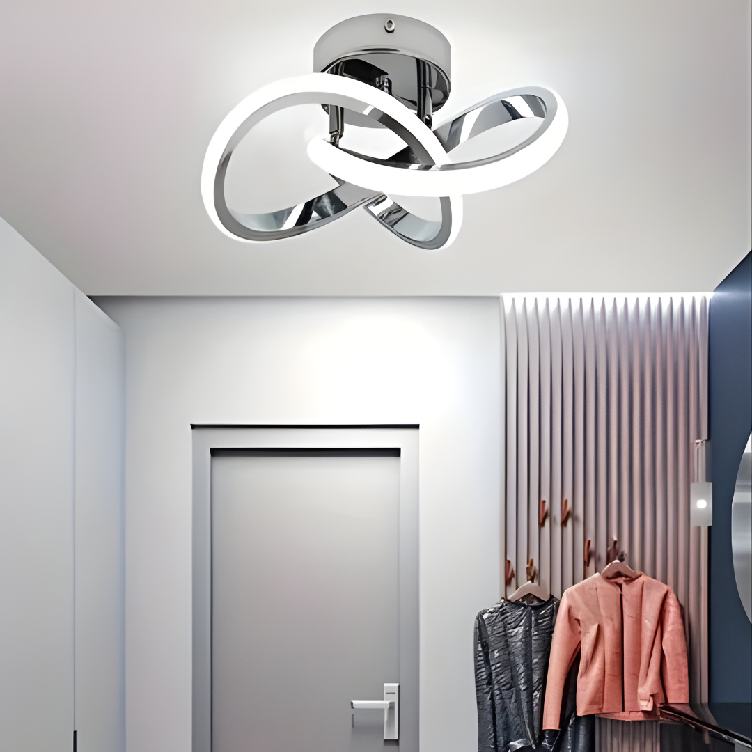 Elagans Gri Modern Ultra Power Beyaz Ledli Plafonyer Tekli Ledli Avize