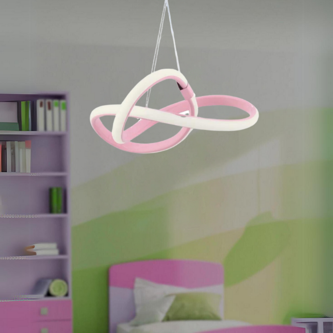 Bonna Modern Tekli Pembe Sarkıt Led Beyaz Işık Power Ledli Salon Mutfak Oda Hol Ledli Avize