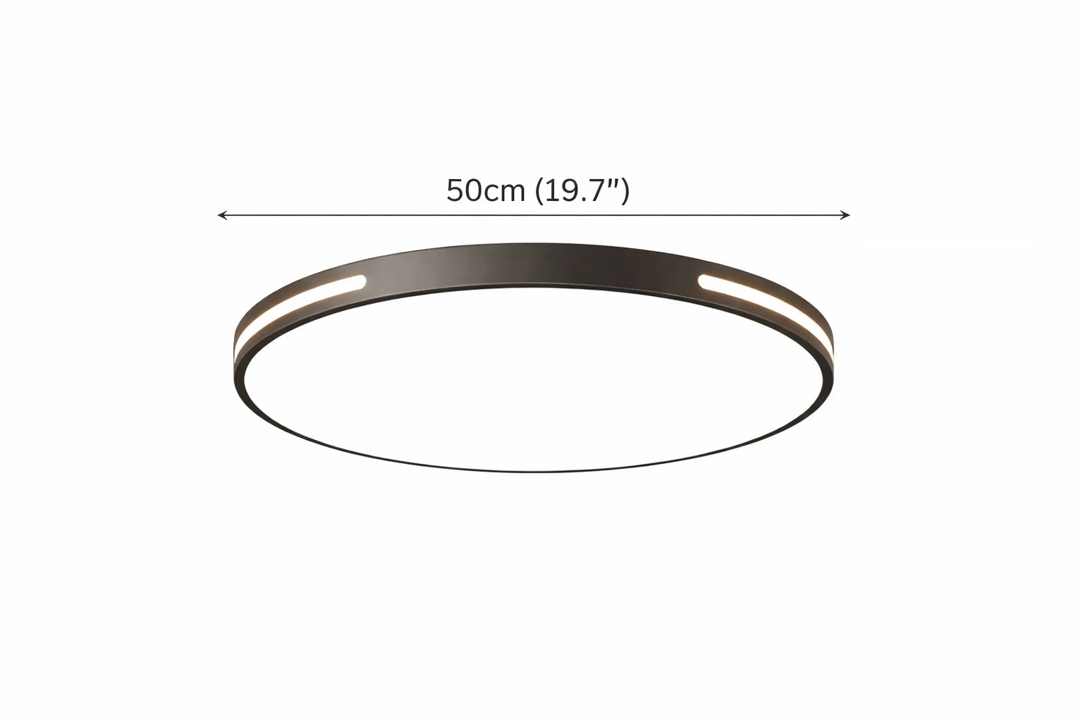 Vista Modern Siyah 50'Lik Uzaktan Kumandalı Dimmerli 3 Renk Ledli Plafonyer Ledli Avize Çap 50 cm