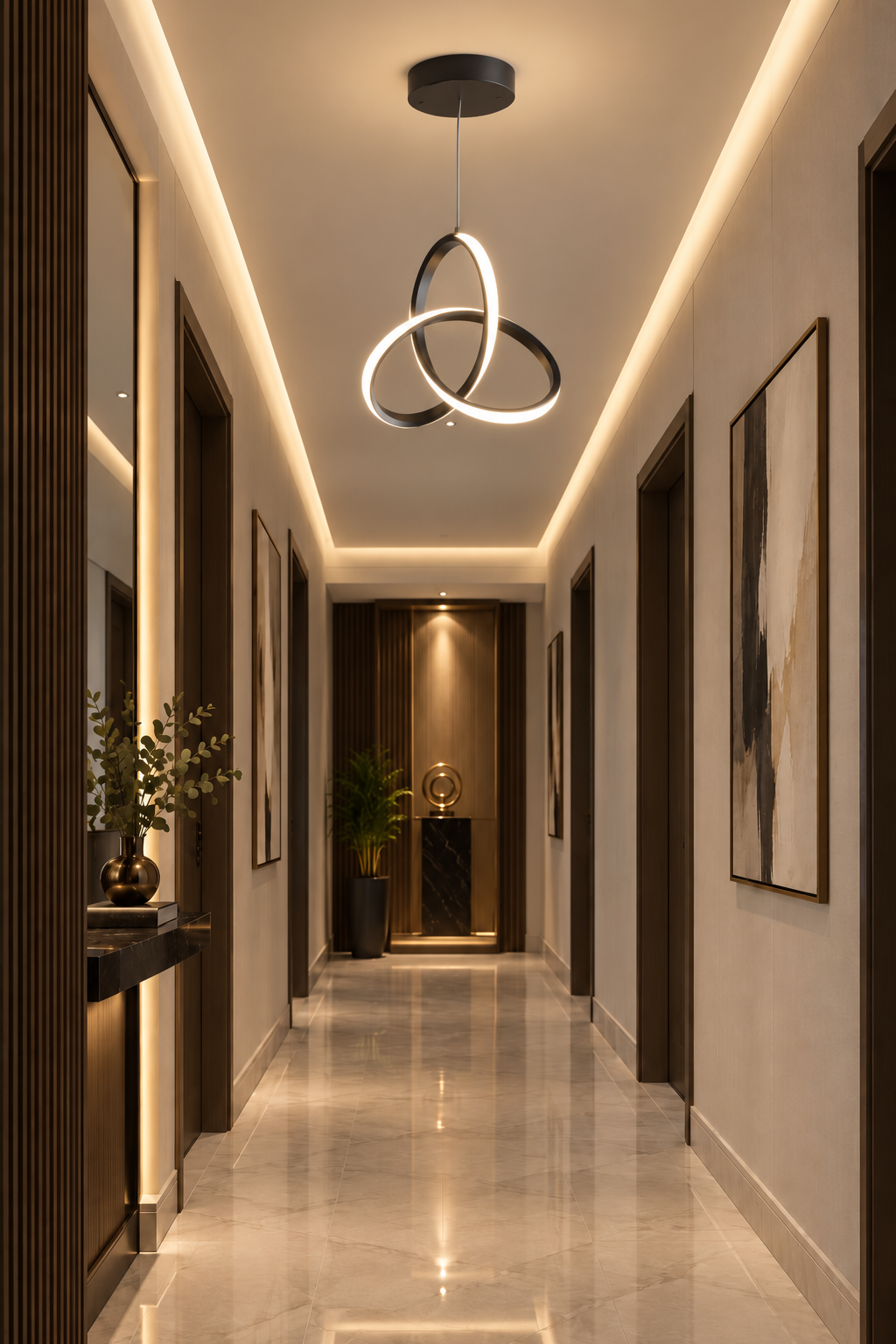 Asya Siyah Ultra Power Beyaz Ledli Avize Sarkıt Tekli Avize