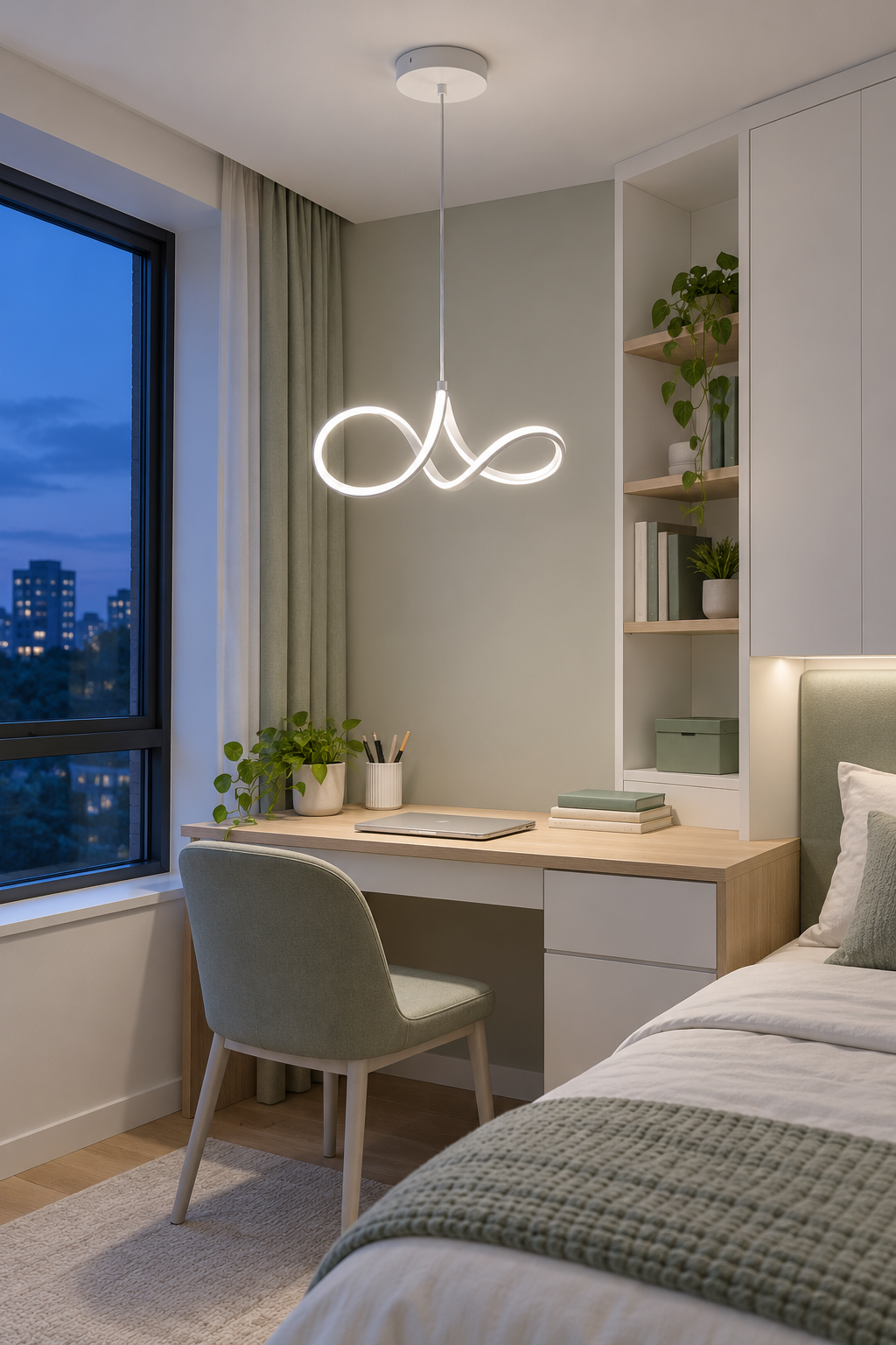 Casabella Mimari Tasarım Beyaz Sarkık Modern Ultra Power Beyaz Ledli Avize