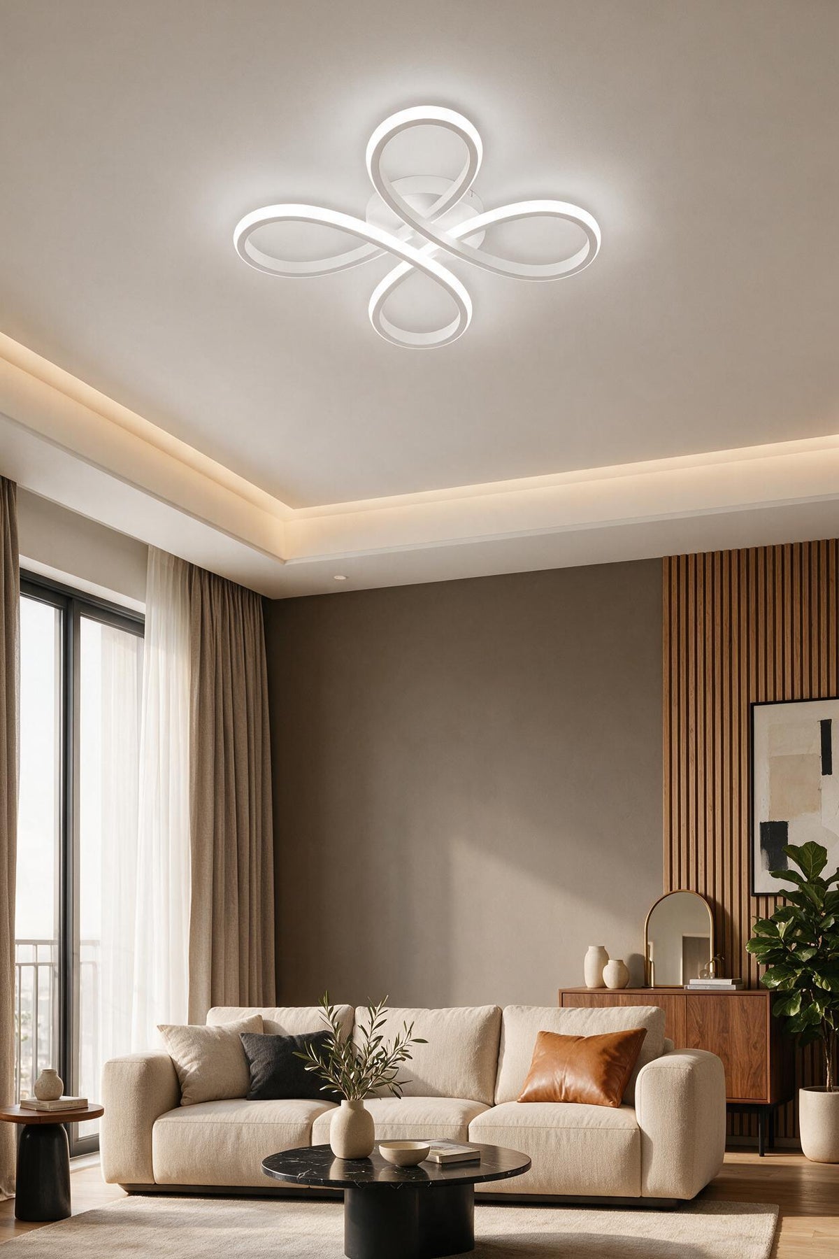 Salda Modern Beyaz Plafonyer Ultra Power Beyaz Ledli Avize - Çap 40 cm