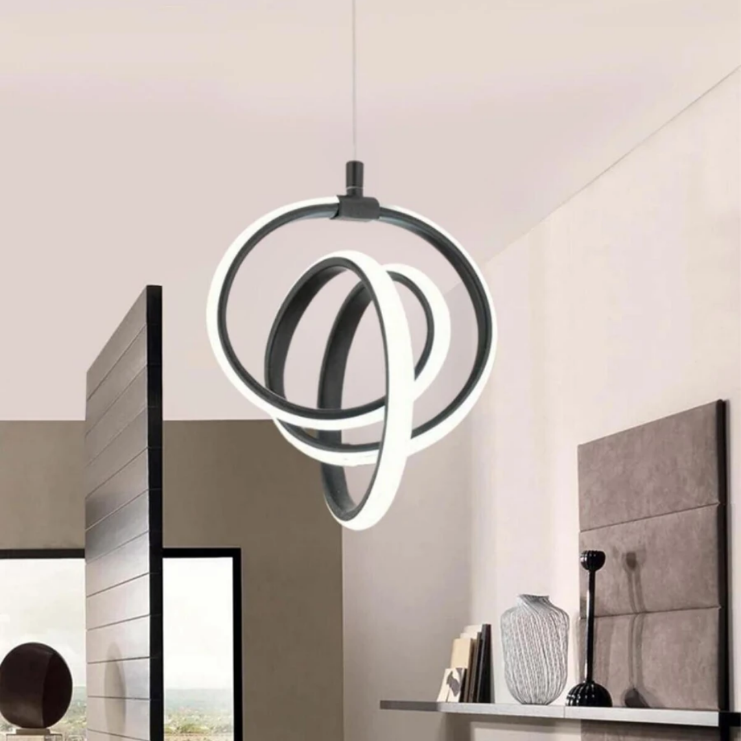 Emily Siyah Modern Sarkıt Led Avize Beyaz Işık Salon Mutfak Oda Hol Ledli Avize