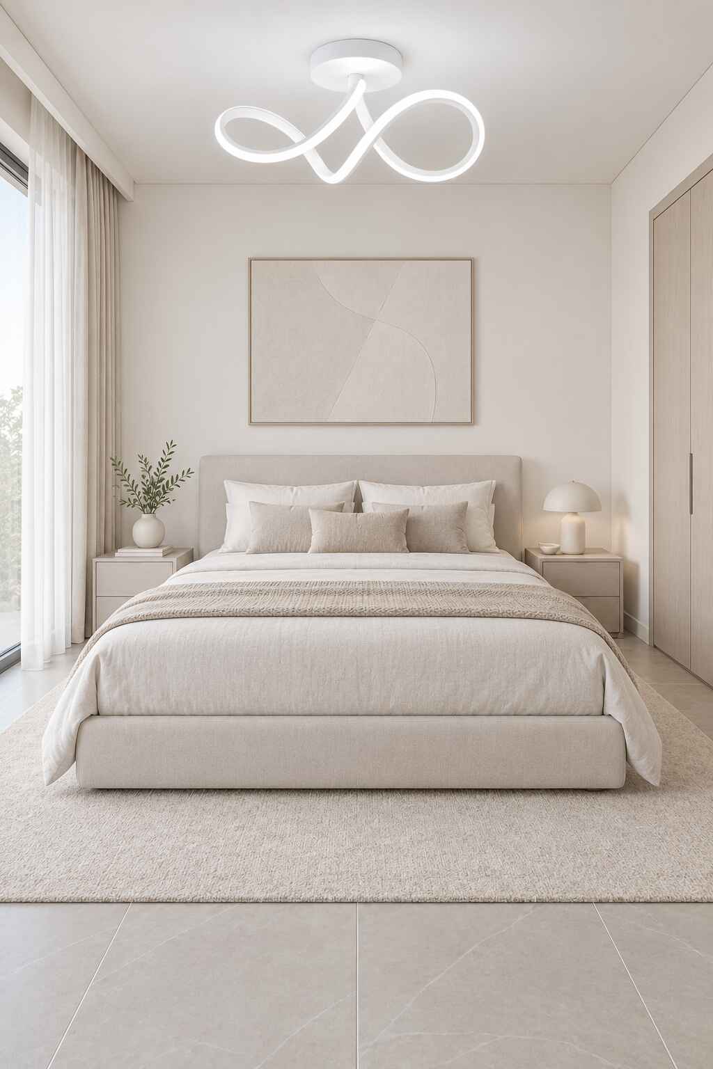 Casabella Modern Beyaz Plafonyer Ultra Power Beyaz Ledli Avize