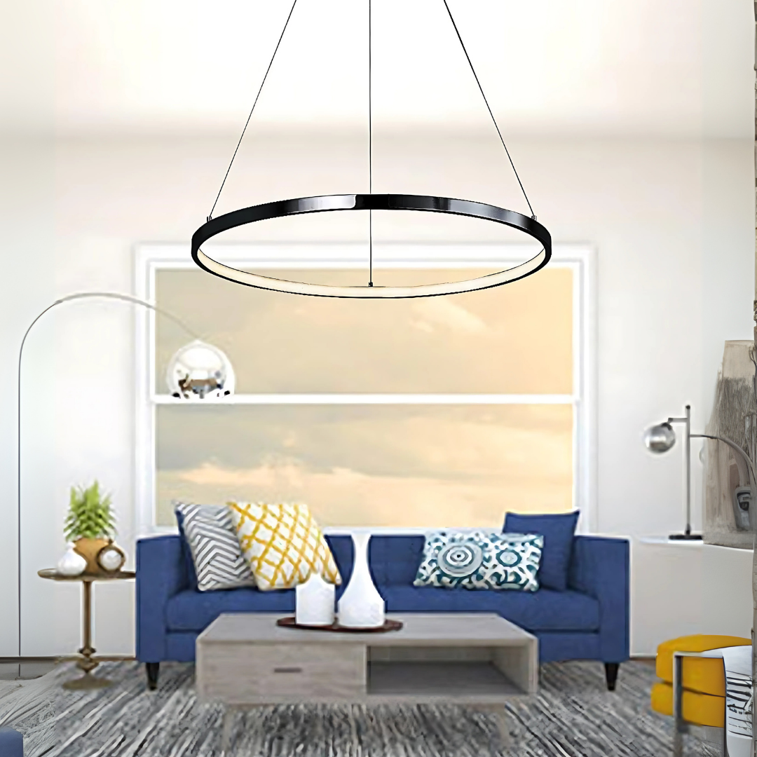 Ringa Siyah Beyaz Işık Modern Tasarım Led Avize