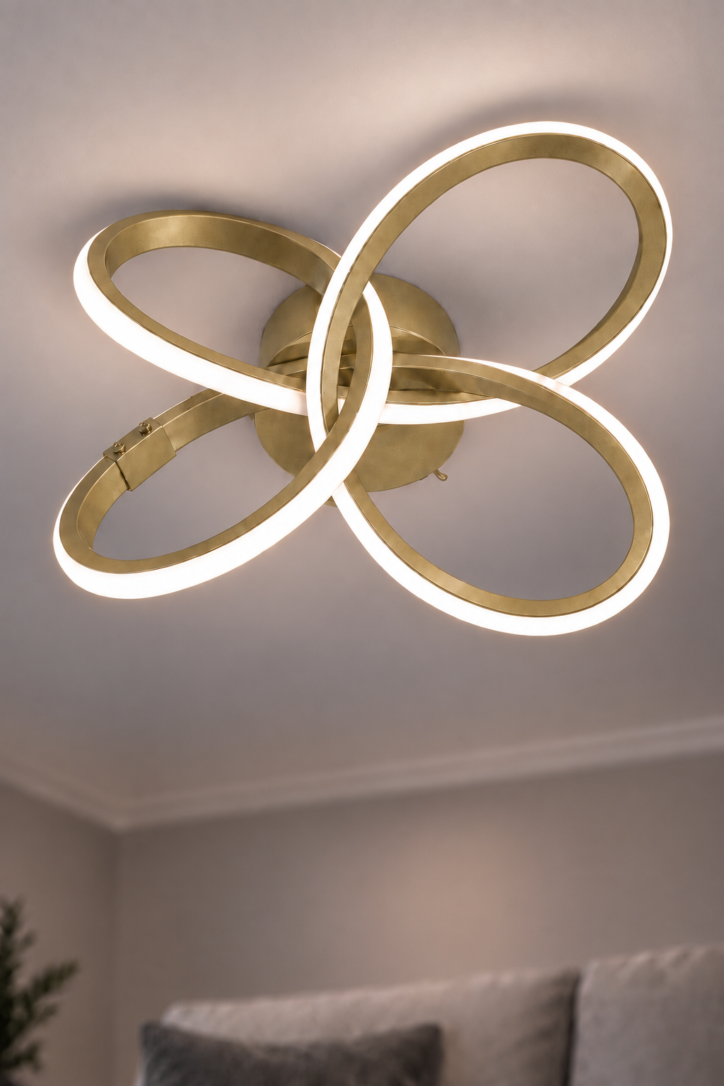 Dönence Eskitme Modern Ultra Power Beyaz Ledli Plafonyer Tekli Ledli Avize