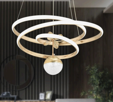 Artemis Gold Kaplama 3 Renk Ledli Modern Özel Tasarım Sarkıt Ledli Avize