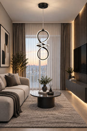 Bohem Siyah Beyaz Işık Ledli Modern Sarkıt Led Avize