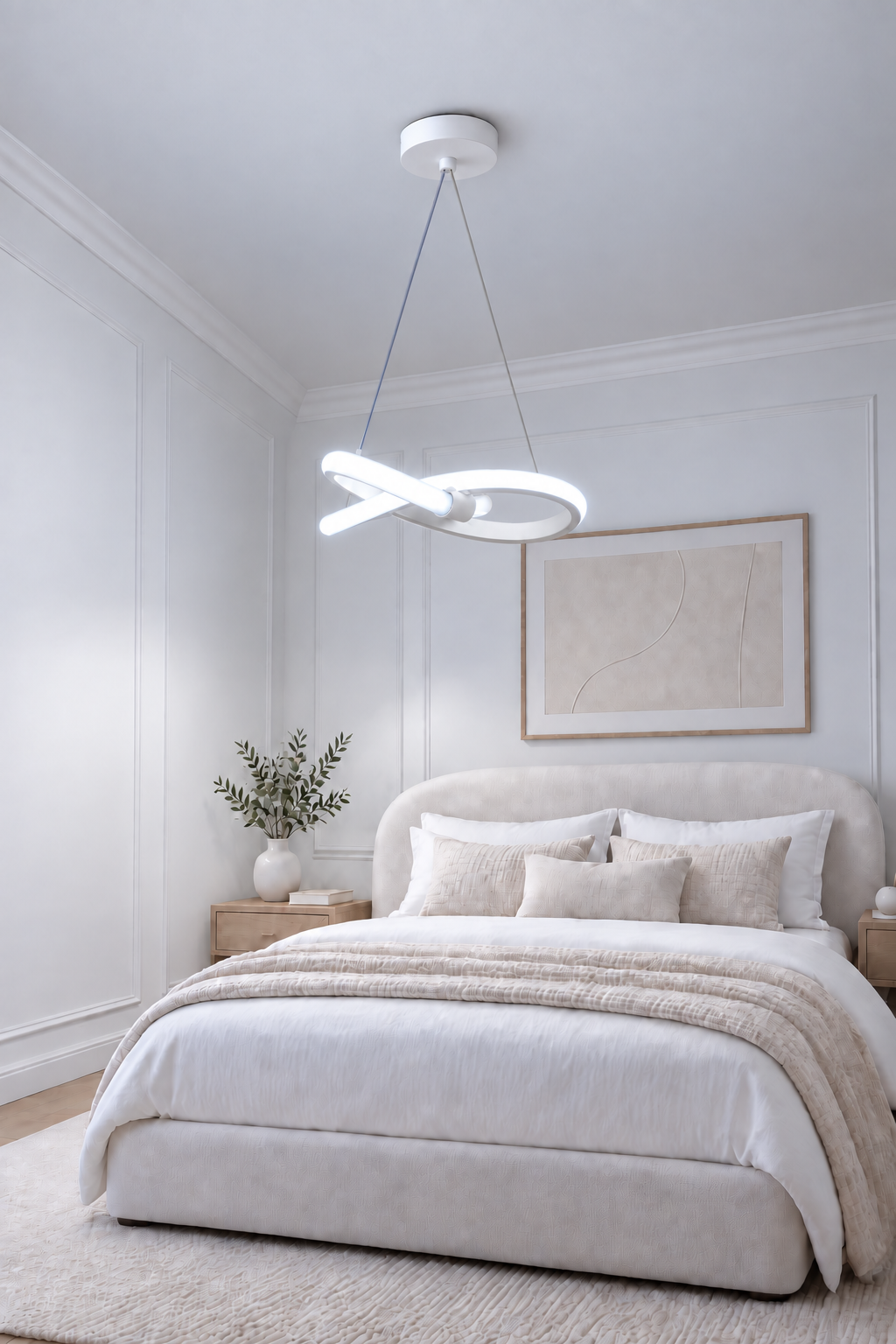 Aura Beyaz Ultra Power Beyaz Ledli Avize Sarkıt Tekli Avize