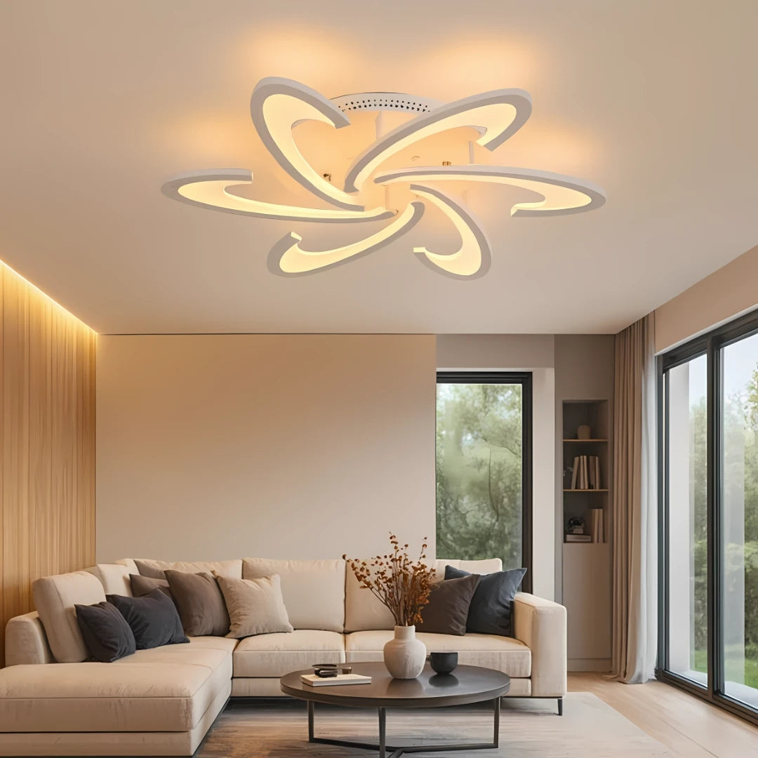 MS58005-6 Modern 3 Renk Ledli Plafonyer Beyaz Lüks 6'Lı Ledli Avize