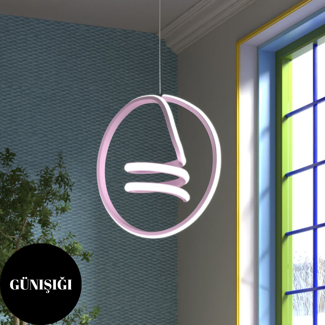 Venita Pembe Tekli Sarkıt Led Günışığı Ultra Ledli Salon Mutfak Oda Hol Ledli Avize