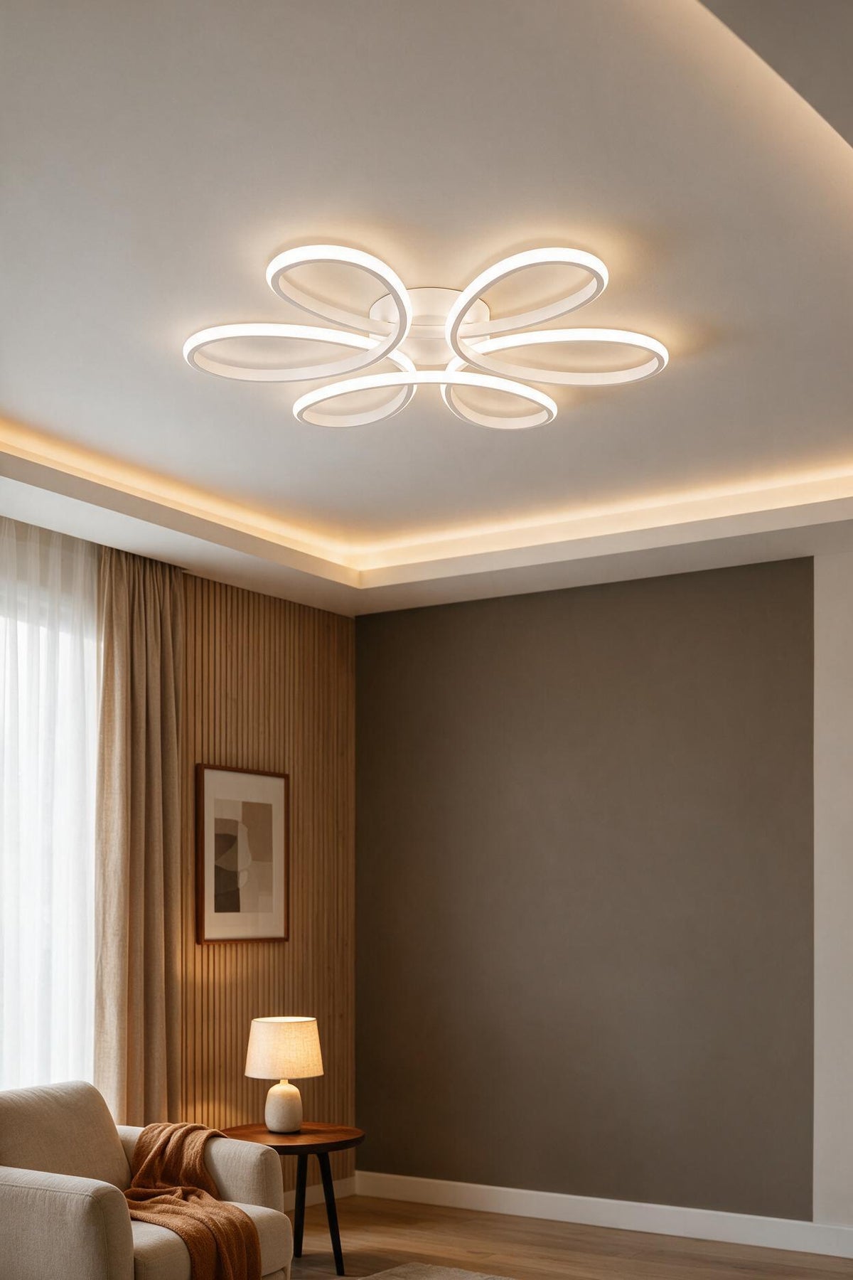 Linup Modern Beyaz Plafonyer Tavana Sıfır Beyaz Işık Salon Mutfak Yatak Odası Led Avize
