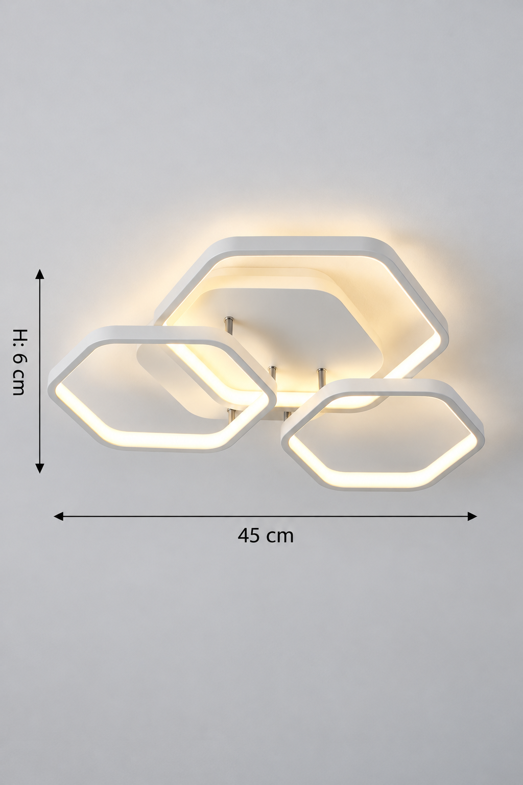Cross Mimari Tasarım 3'Lü 3 Renk Ledli Plafonyer Modern Ledli Avize Led Avize