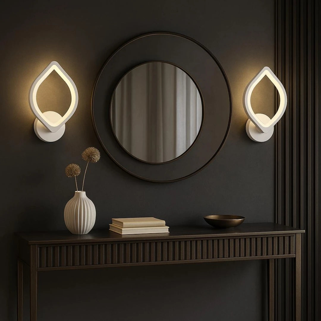 MS53005-1 Beyaz Mimari 3 Renk Ledli Modern Aplik-Takım 2 Adet