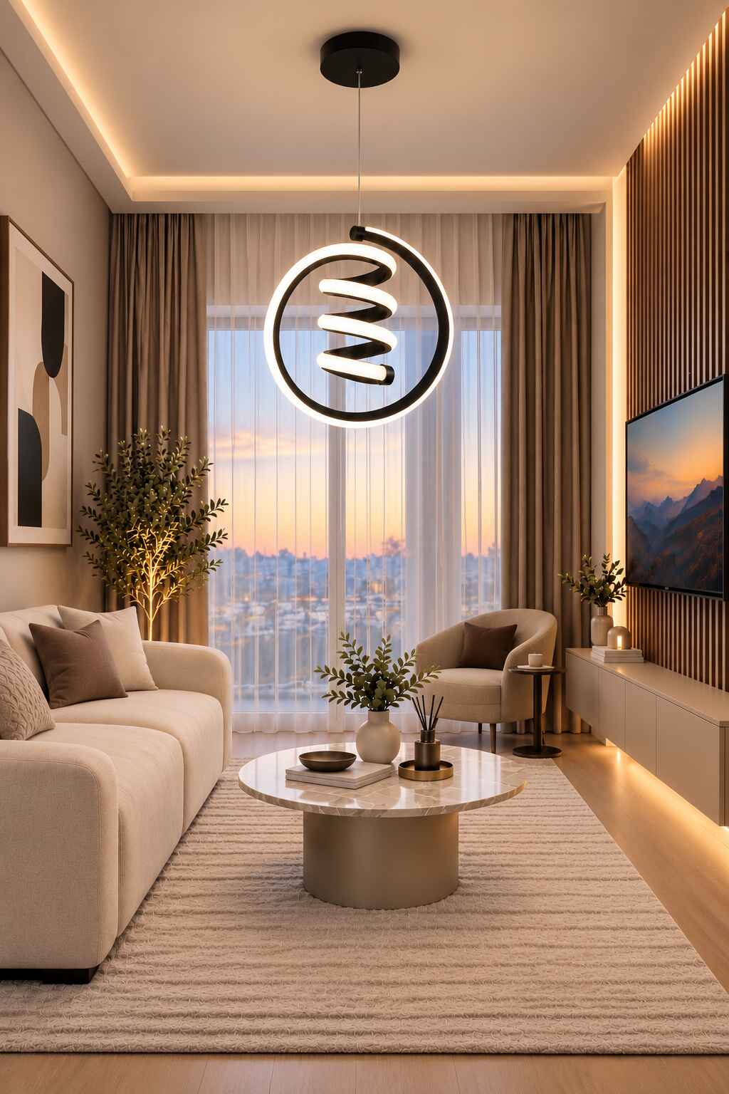 Venita Siyah Tekli Sarkıt Led Günışığı Ultra Ledli Salon Mutfak Oda Hol Ledli Avize