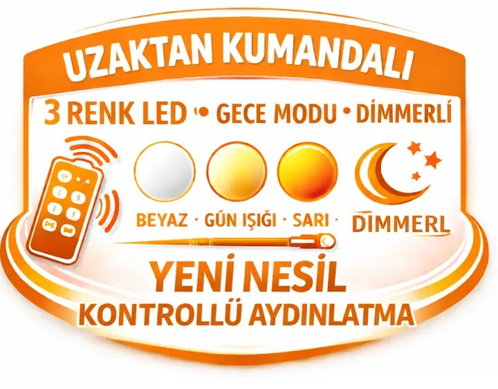 Asalet Lüks Krom Kaplamalı Çift Yönlü Aydınlatmalı Kumandalı Dimmerli 3 Renk Ledli Avize Led Avize- Çap 40 cm