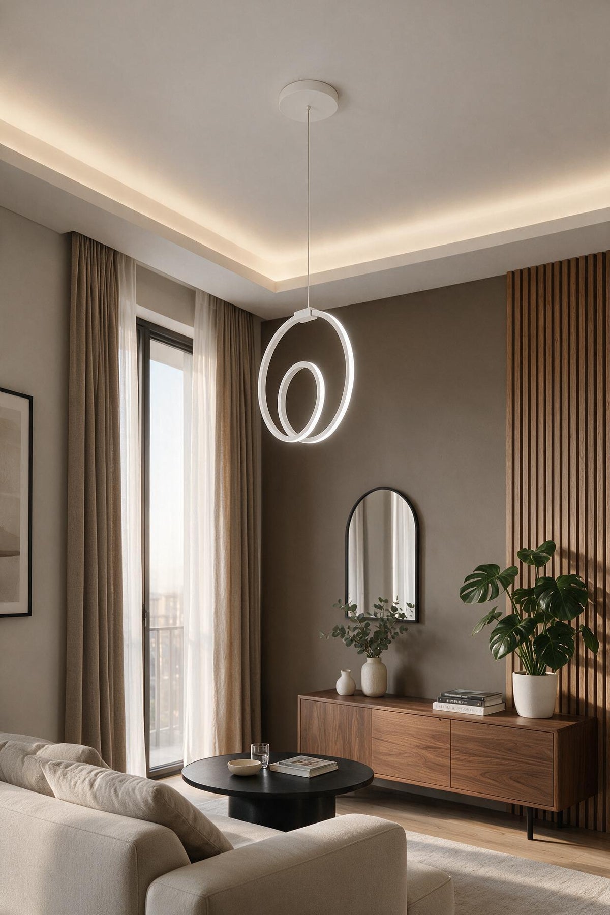 Orjin Beyaz Tekli Sarkıt Led Beyaz Işık Ultra Ledli Salon Mutfak Oda Hol Ledli Avize