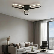 Hermes Siyah Modern Ultra Power Beyaz Ledli 3'Lü Plafonyer Ledli Avize