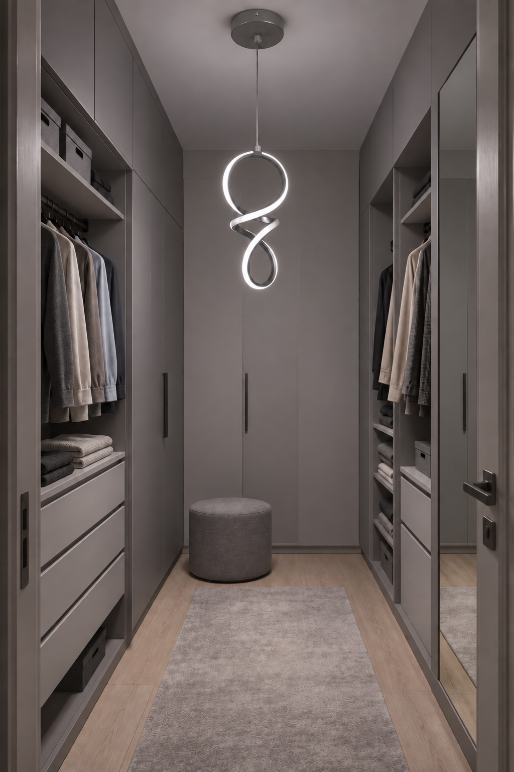 Bohem Gri Beyaz Işık Ledli Modern Sarkıt Led Avize