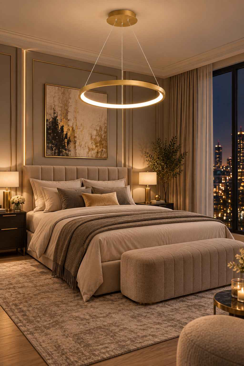 Ringa Eskitme Beyaz Işık Modern Tasarım Led Avize