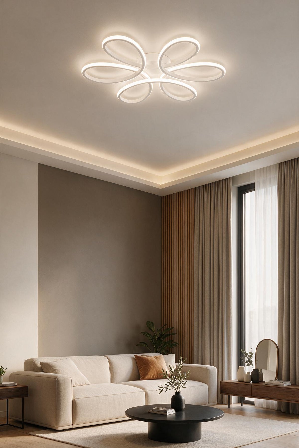Nipul Beyaz Plafonyer Modern Ultra Süper 3 Renk Işıklı Ledli Avize