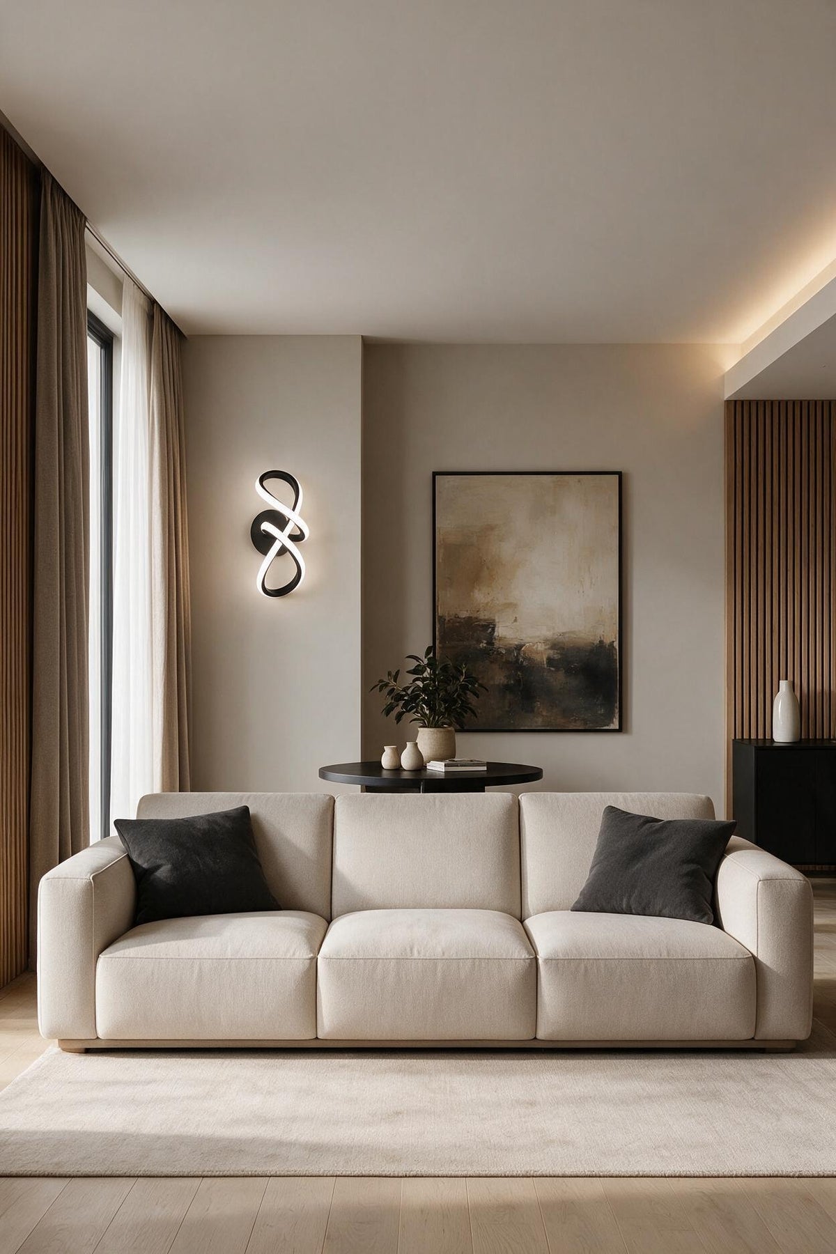 Sahra Modern Siyah Dekoratif Günışığı Ledli Aplik