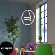 Venita Pembe Tekli Sarkıt Led Günışığı Ultra Ledli Salon Mutfak Oda Hol Ledli Avize